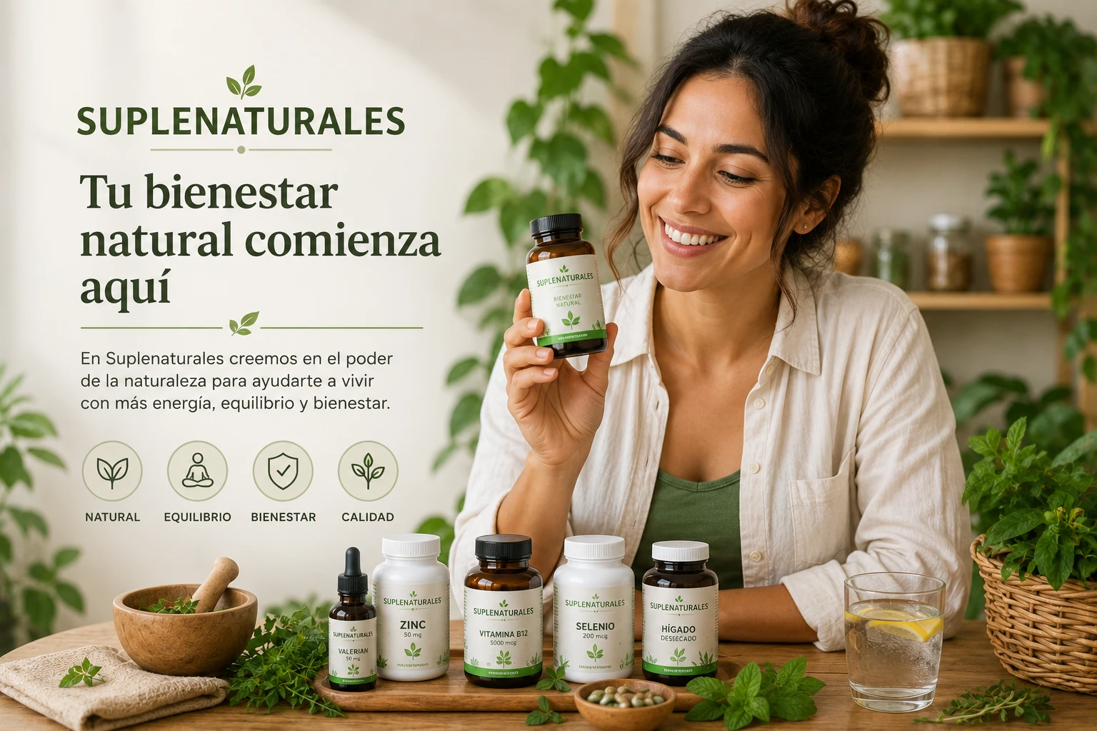 Persona con productos naturales